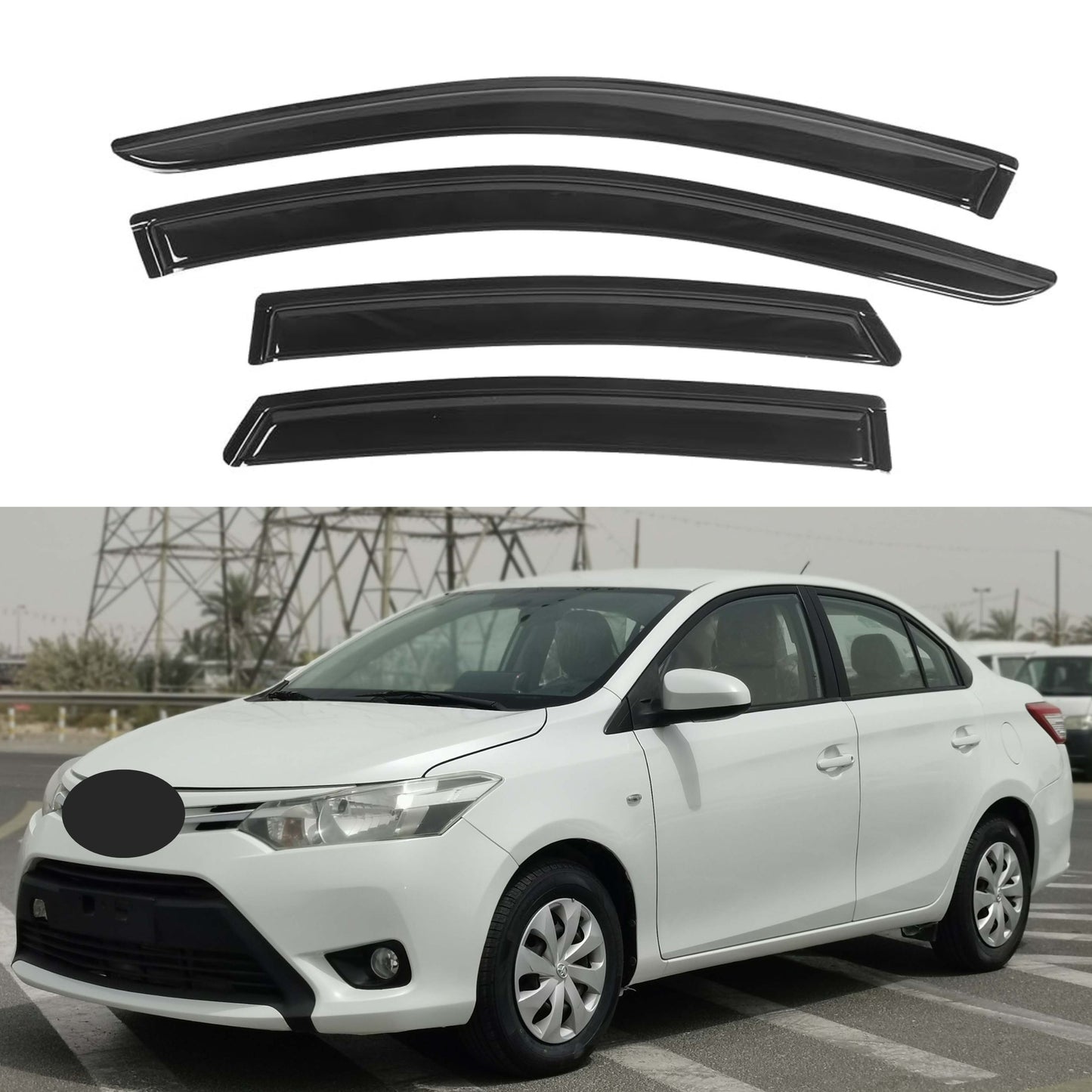 Pare-soleils pour Toyota Yaris Sedan 2007-2013 (à l'exclusion du modèle à hayon), 4 pièces