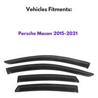 Window Visors for Porsche Macan 2015-2021, 4-Piece