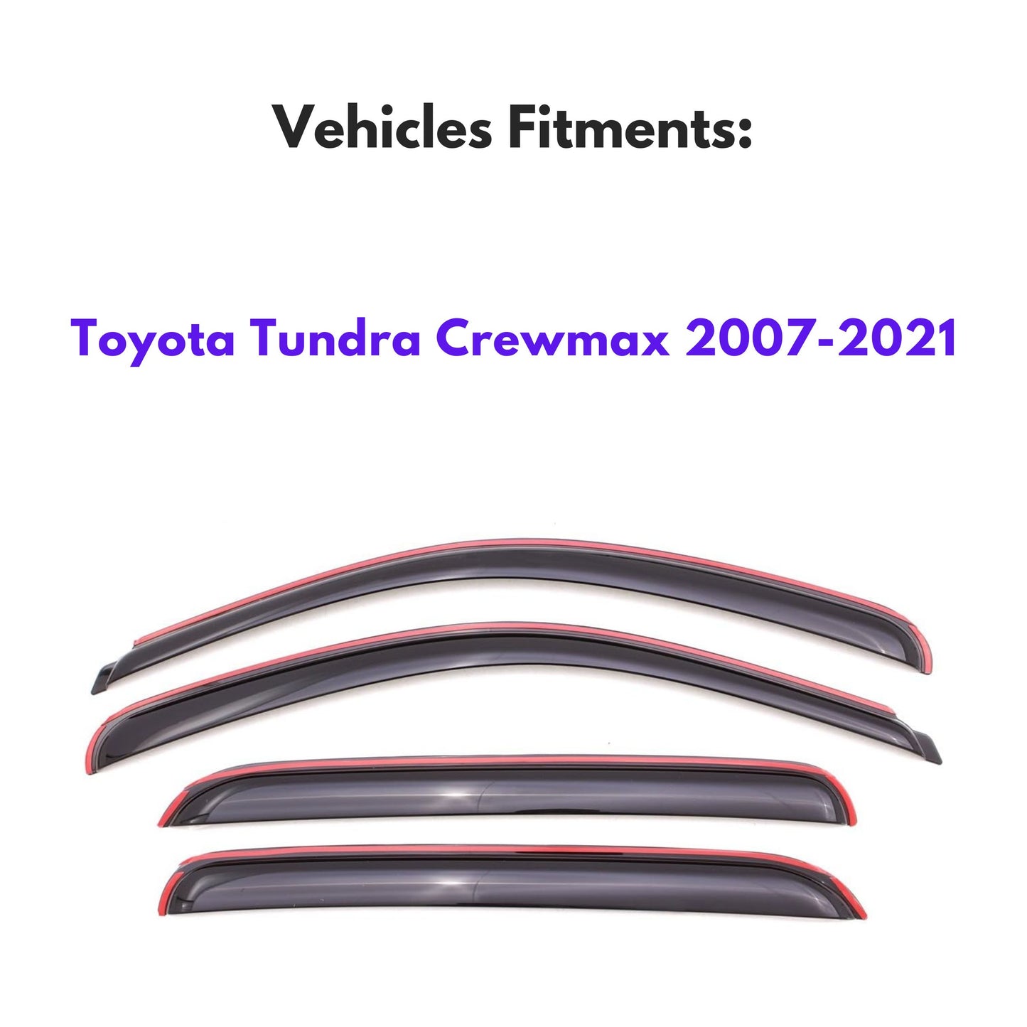 Pare-soleils pour Toyota Tundra Crewmax 2007-2021, 4 pièces