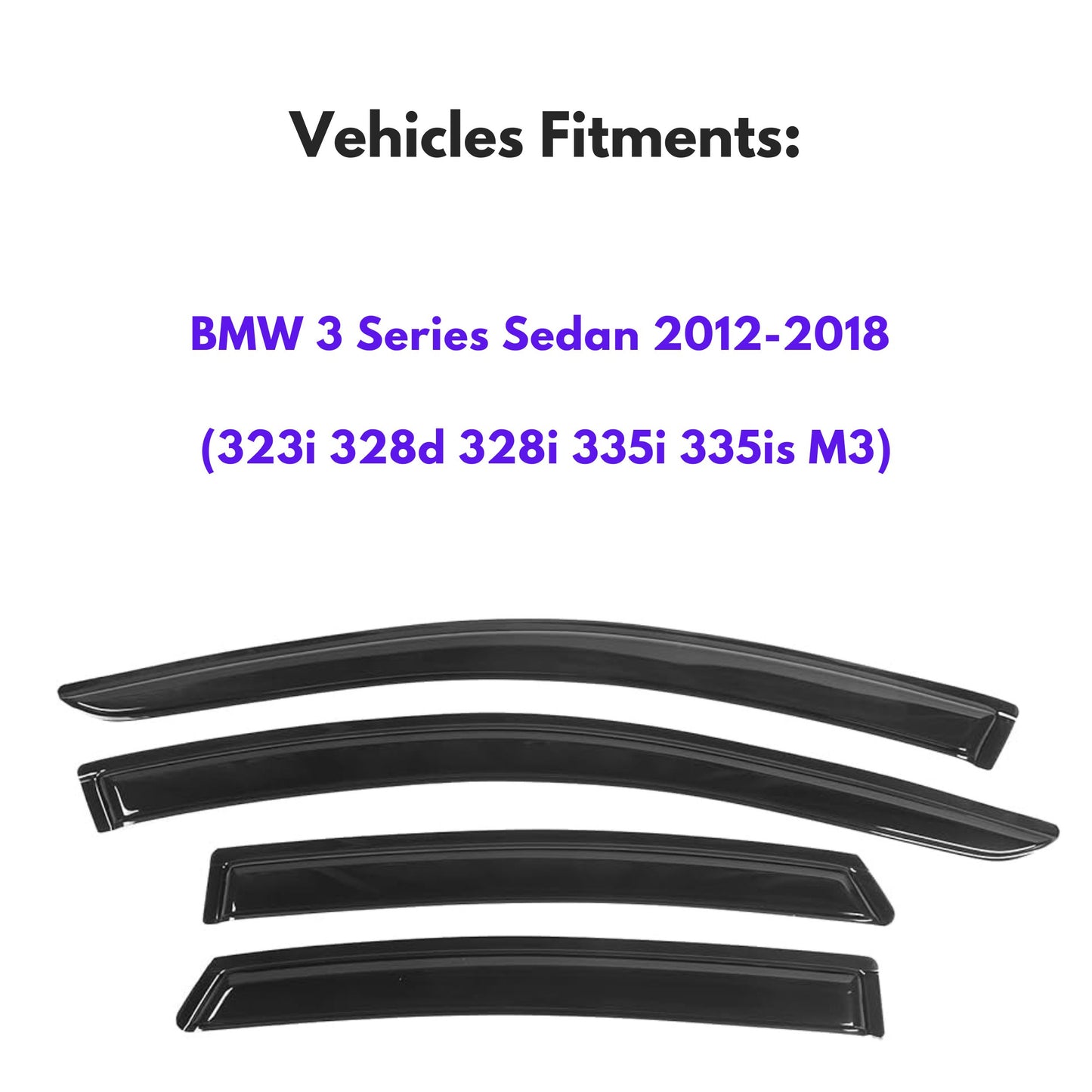 Pare-soleils pour BMW Série 3 Berline 2012-2018 (323i 328d 328i 335i 335is M3), 4 pièces