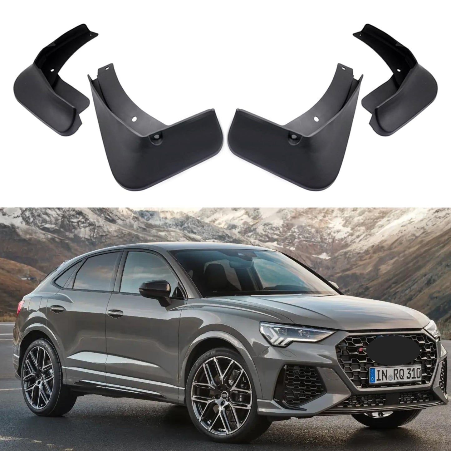 Bavette garde-boue pour Audi Q3 Sportback 2019-2024 (Sportback uniquement), 4 pièces