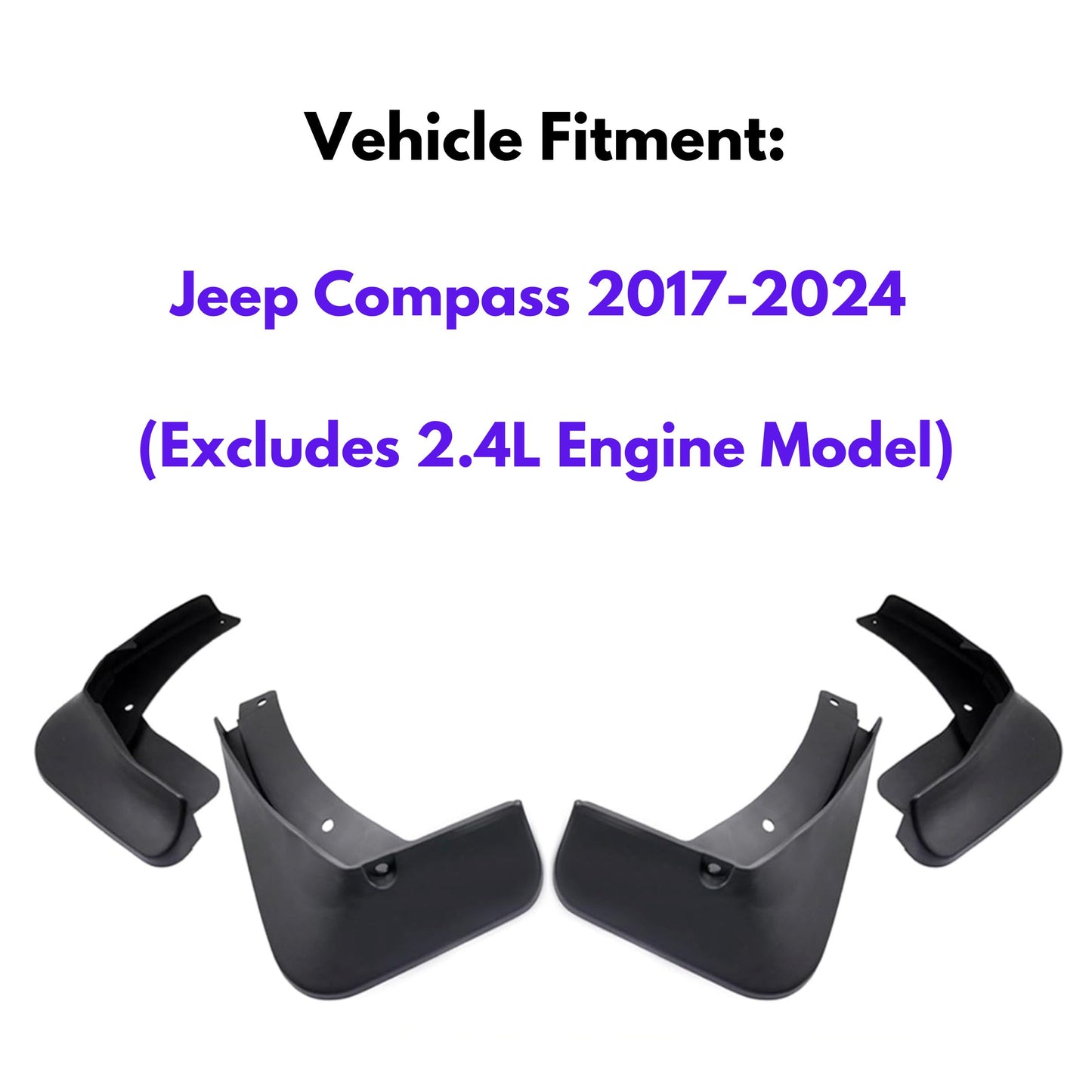Mud Flap for Jeep Compass 2017-2024 (Excludes 2.4L Engine Model), 4-Piece