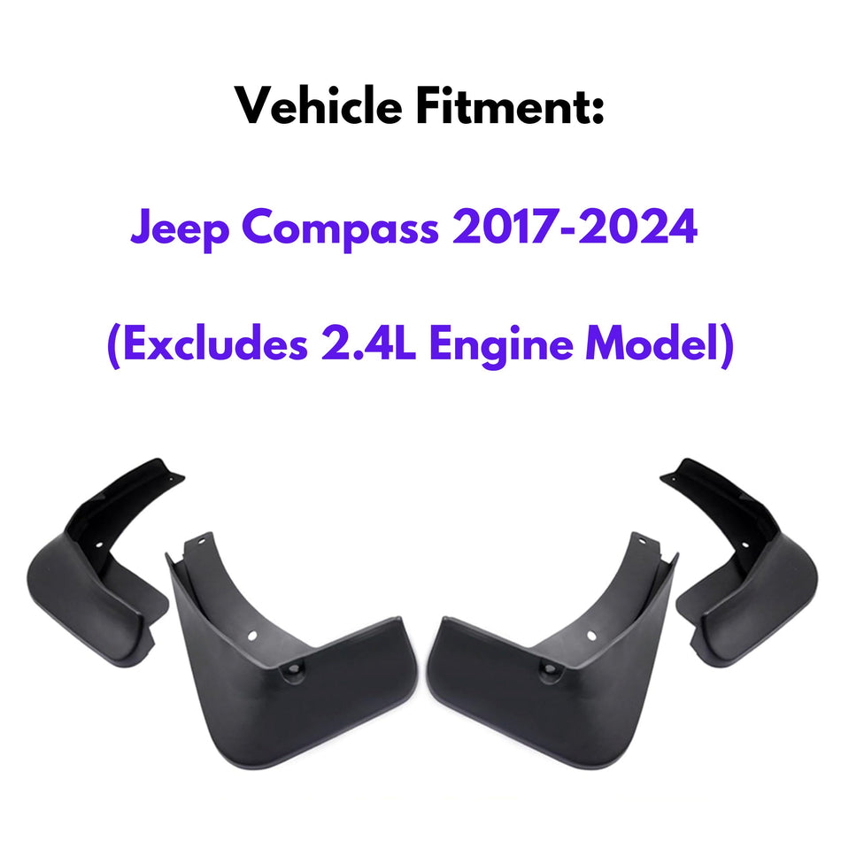 Mud Flap for Jeep Compass 2017-2024 (Excludes 2.4L Engine Model), 4-Piece