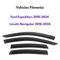 Window Visors for Ford Expedition 2018-2024 & Lincoln Navigator 2018-2024, 4-Piece