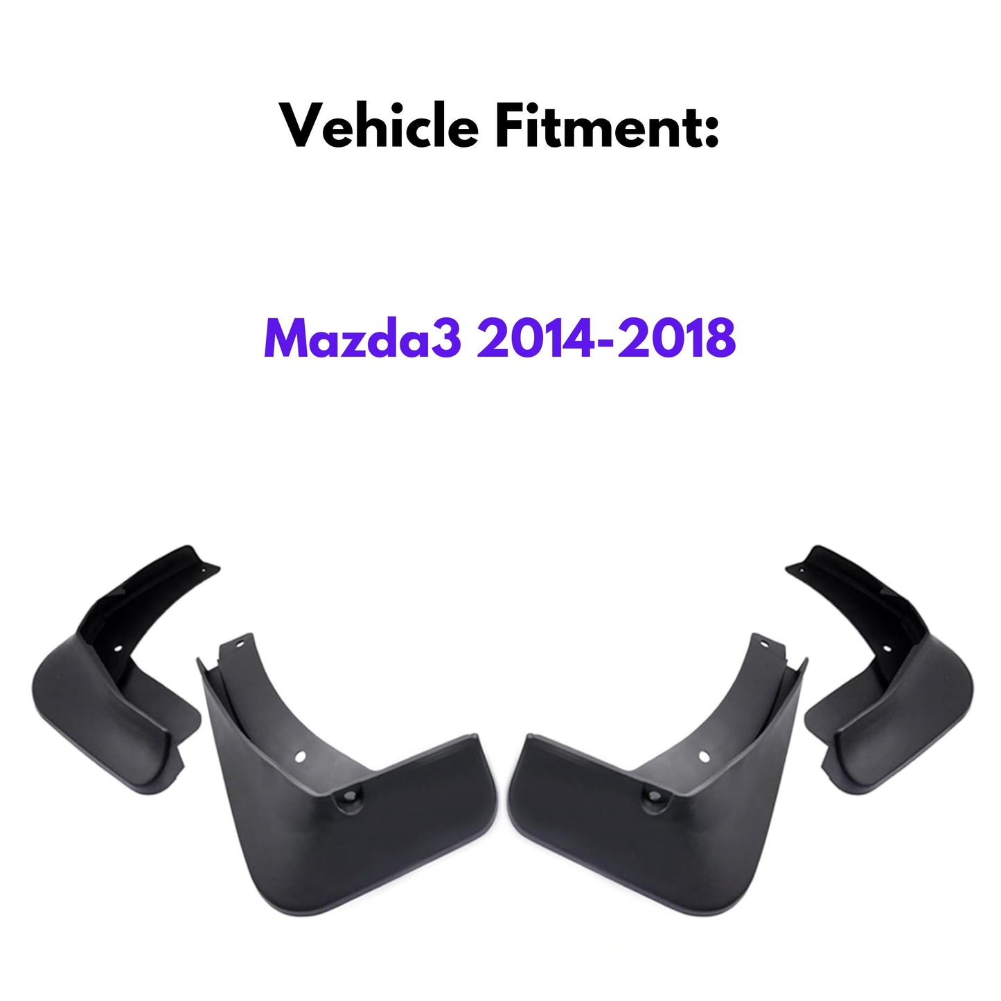 Mud Flap for Mazda3 2014-2018, 4-Piece