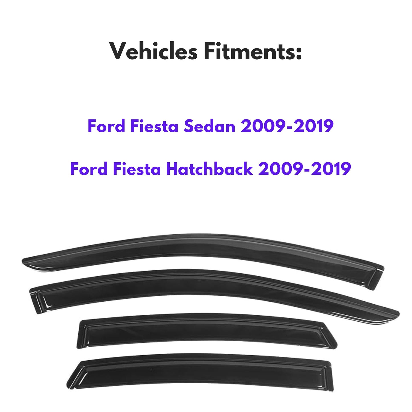Pare-soleils pour Ford Fiesta Sedan 2009-2019 et Ford Fiesta Hatchback 2009-2019, 4 pièces