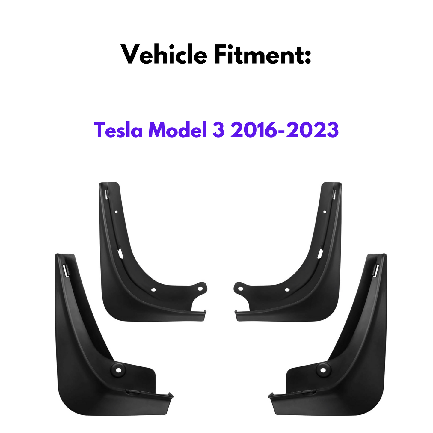 Mud Flap for Tesla Model 3 2016-2023, 4-Piece