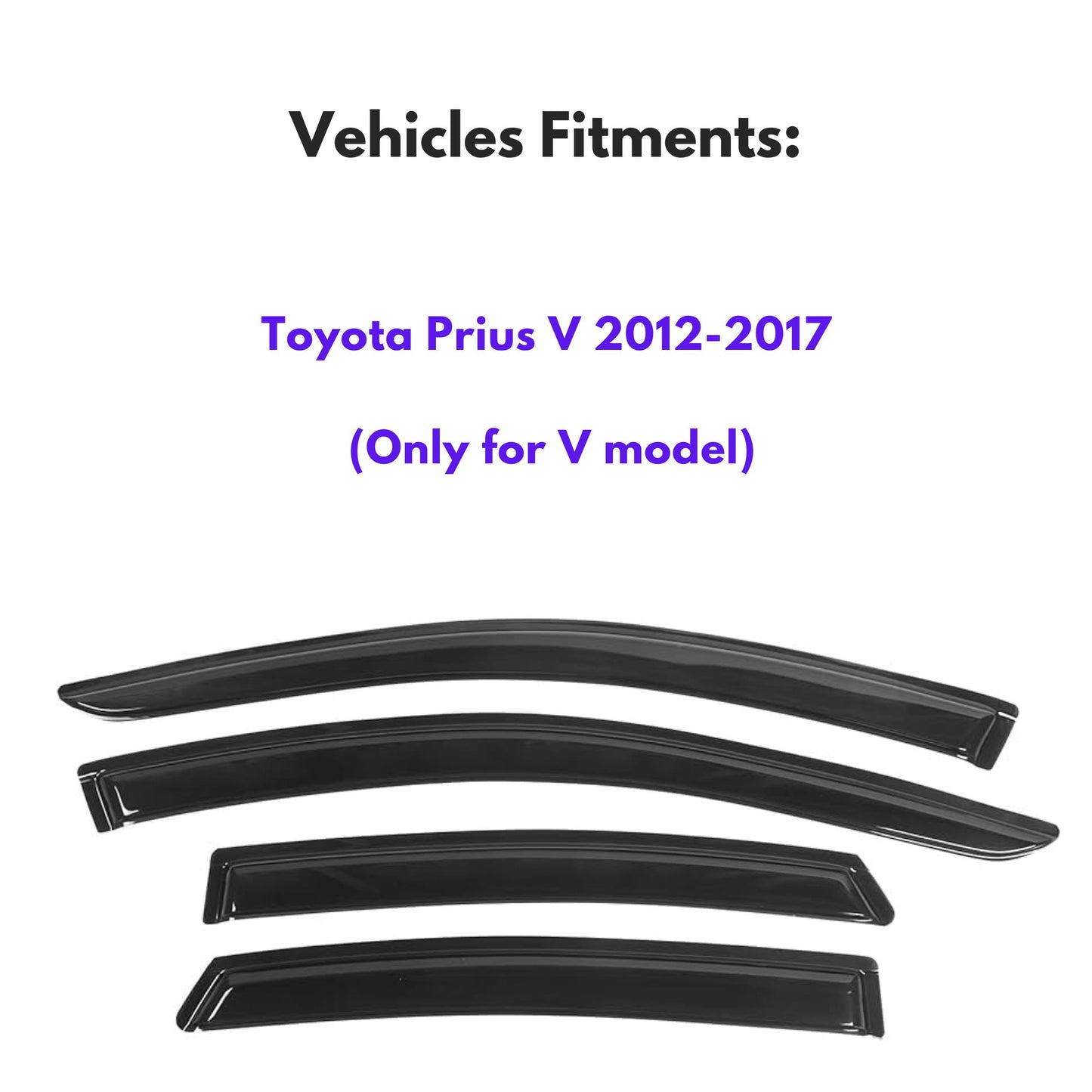 Window Visors for Toyota Prius V 2012-2017, 4-Piece