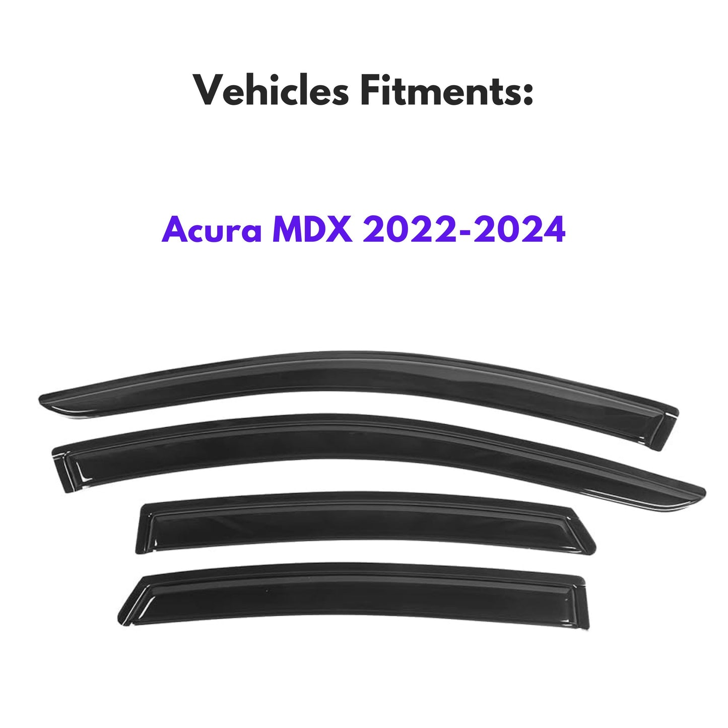 Pare-soleils pour Acura MDX 2022-2024, 4 pièces